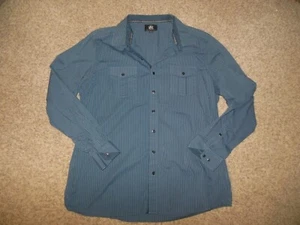 Rock & Republic Mens XXL 2X Blue Stripe Button Shirt Pockets Cotton Textured - Picture 1 of 2