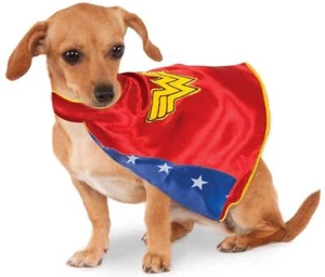 Wonder Woman Cape Superhero Fancy Dress Halloween Pet Dog Cat Costume Accessory - Picture 1 of 12