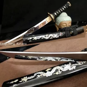 Espada Corta Tang Tanto Katana Samurai 1095 Acero Hoja Brillante Lista para Batalla - Imagen 1 de 10