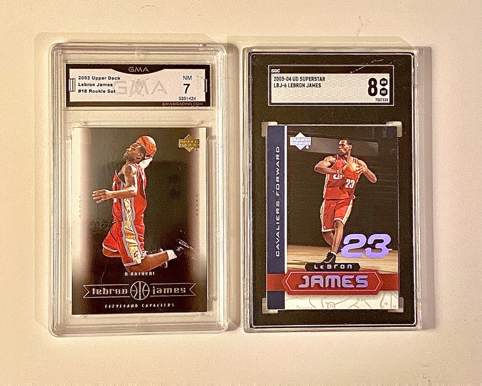 Lot of Lebron Rookie Cards PSA 7 & PSA 8 - Image 1 of 1