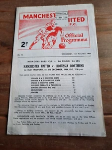 143/ MANCHESTER UNITED YOUTH V ENGLAND YOUTH NOVEMBER 11TH 1964 no token - Picture 1 of 5