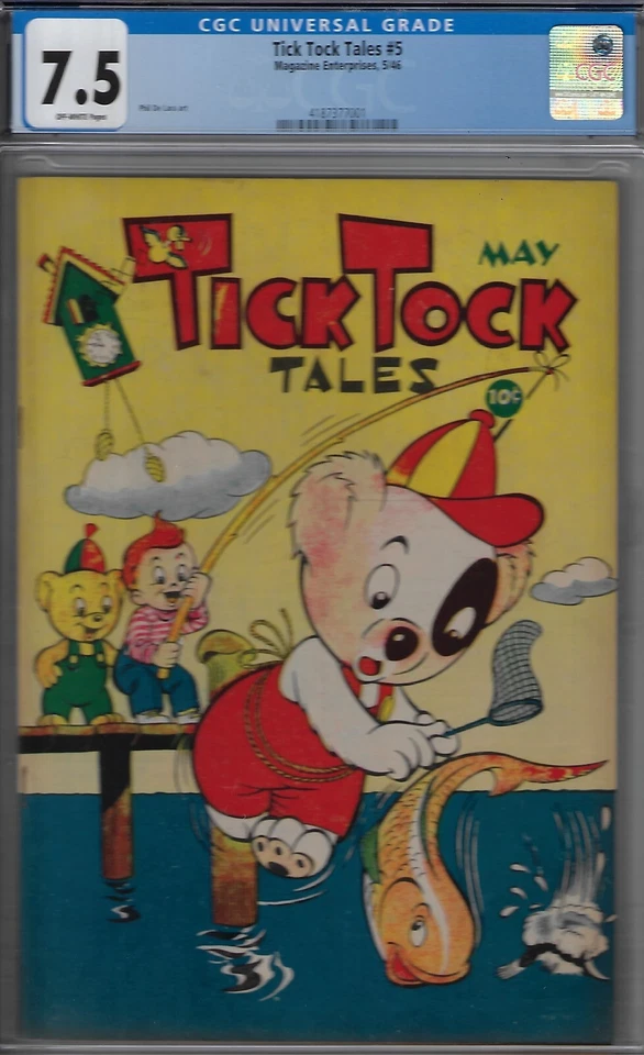 TICK TOCK TALES #5-- CGC 7.5 VERYFINE-  1946- FUNNY ANIMAL -MAGAZINE ENTERPRISES - Image 1 of 2