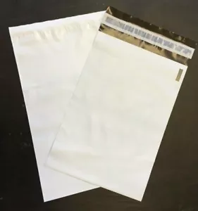 500 #3 (10" x 13") Ungefüttert Weiß Kunststoff Poly Versandtasche Selbstversiegelnd Kostenloser Versand - Bild 1 von 1
