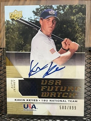 KAVIN KEYES 2009 UPPER DECK UD TEAM USA BASEBALL ROOKIE AUTOGRAPH AUTO RC /899!! - Image 1 of 2