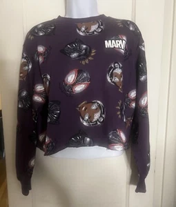 Marvel Women's Black Panther Graphic Sweatshirt Purple Size XS NEW w TAGS - Picture 1 of 7