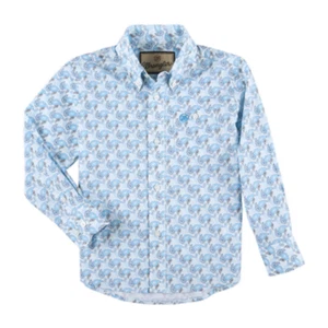 Boys' Classic Long Sleeve Shirt Blue - Picture 1 of 1