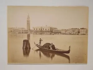 Venice Gondola Naya Doge's Palace Italy 1860s Large Photo - Foto 1 di 1