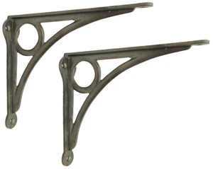 Pair 8" / 20cm Cast Iron Severn Shelf Brackets - simple circle arch wall bracket - Picture 1 of 4