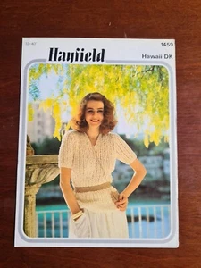 Hayfield Hawaii DK Knitting Pattern No 1458 Ladies Sweater 32-40" Vintage - Picture 1 of 3