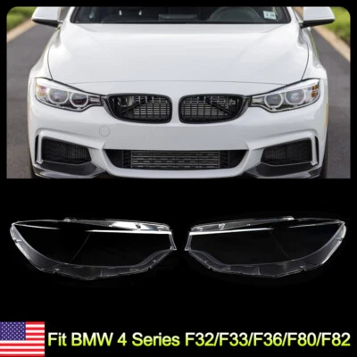 Left Right Side For BMW F32 F33 F36 F80 F82 2013-17 Headlight Lens Cover Clear Foto 1 de 4