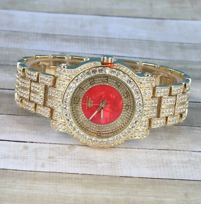 Men's Iced Luxury Bezel Metal Link Band GP Techno Pave Watch - Image 1 of 4