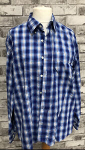 mens blue harbour blue & white check shirt Large