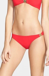 Tory Burch Solid Logo Bikini  Bottom, Poppy Red, Size L, MSRP $125 - Picture 1 of 5