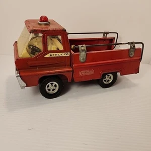 Vintage 1960’s Structo pressed steel Pumper Fire Truck - red with Steer-O-Matic - Picture 1 of 22