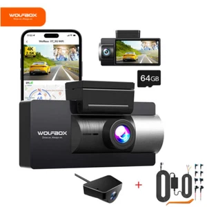 WOLFBOX 3 Channels Dash Cam Front Inside Rear Camera 4K+1080P+1080P WiFi Monitor - Picture 1 of 11