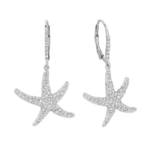 1.20 Carat Natural Diamond Starfish Earrings G SI 14K White Gold - Picture 1 of 3