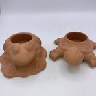 Partylite Terra Cotta Frog And Turtle Tealight Holders
