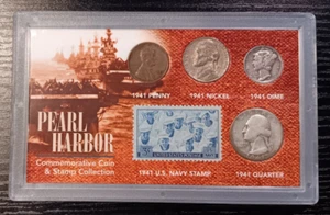 Pearl Harbor Commemorative Coin & Stamp Set - Picture 1 of 2