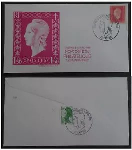 1986 France Stamp Exhbtn Cover ties 2 Stamps cd Philately Day Castres - Bild 1 von 3