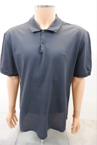 Lanvin Mens Collared Polo Top Size 3XL Navy Blue Short Sleeve - Picture 1 of 11