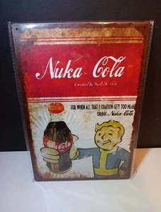 Fallout Nuka Cola Metal Tin Sign Pip Boy - Picture 1 of 2