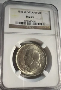 1936 Cleveland Silver Half Dollar NGC MS63-A Beautiful Addition For You - Picture 1 of 4
