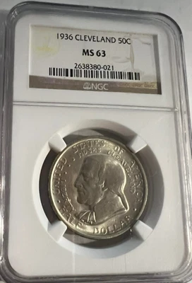 1936 Cleveland Silver Half Dollar NGC MS63-A Beautiful Addition For You - Image 1 of 4