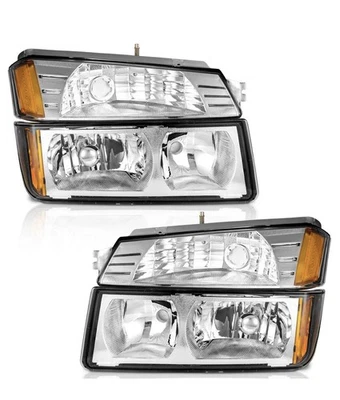 Conjunto de pares de faros + lámparas de parachoques para Chevy Avalanche 1500 2500 2002-2006 Foto 1 de 4
