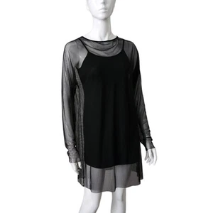 Alistair Trung Black Mesh Lang Top Size 5 Long Sleeve Tunic - Picture 1 of 10