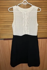 J. Vestido Crew para mujer talla 6 negro mezcla de seda ajuste acampanado - Imagen 1 de 8