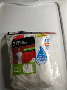 Paquete de 2 camisetas blancas Hanes ComfortSoft sin etiquetas L/G 42-44" algodón suave Fabr - Imagen 1 de 4