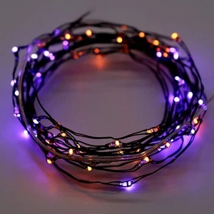 10ft Halloween Fairy Lights - 60 LED Orange & Purple Color Changing Lights, 1... - Picture 1 of 8