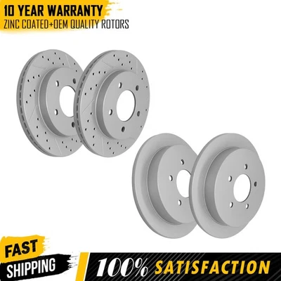 Juego de rotores de disco de freno delanteros traseros perforados para Ford Lobo F-150 1999-2003 4x4 5 tacos Foto 1 de 4