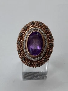 Dallas Prince Designs 5,06 Karat Amethyst und Diamant Rose Vermeil Ring Größe 9 - Bild 1 von 12