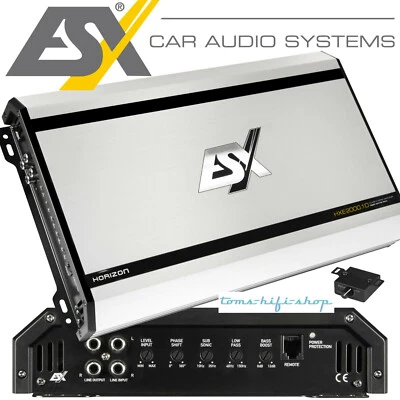ESX Horizon HXE-2000.1Dv2 digitaler 2000 Watt 1-Kanal Verstärker Auto Endstufe - Bild 1 von 4