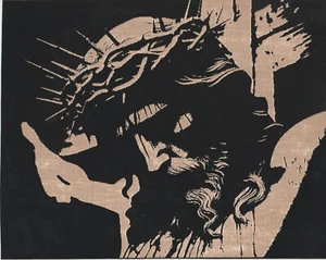Jesus am Kreuz Kratzbrett Kunst 8x10 - Bild 1 von 1