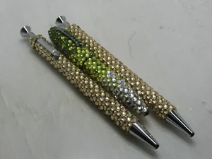 GORGEOUS HIGH QUALITY 4.5" AND 5.7" HANDMADE SET OF 3 CRYSTAL BP PENS/9 - Picture 1 of 3