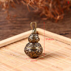 Brass Letters Blessing Lotus Gourd Charms Lucky Keychain Pendants Pill Box Lt