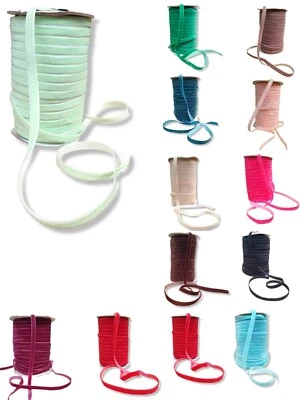 Samtband Borte 10mm breit 1m Meterware Samt Band ver. Farben