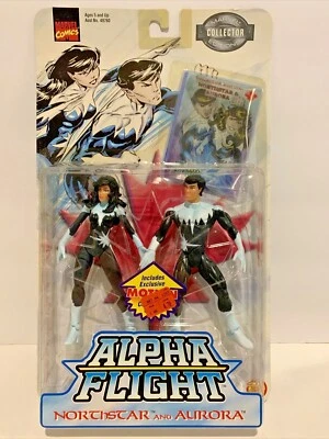 Marvel Comics ALPHA FLIGHT PAQUETE DE 2 FIGURAS DE ACCIÓN NORTHSTAR y AURORA 1999 NUEVO Foto 1 de 3