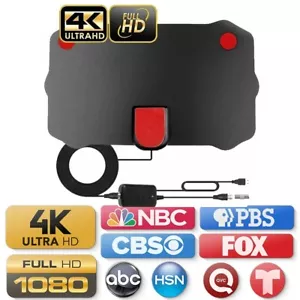 HDTV 1080P Outdoor Amplified Digital Antenna 360 Rotor HD TV UHF VHF FM 150 Mile - Picture 1 of 7