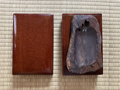 Piedra de tinta Duan Laokeng (pozo antiguo) corteza de árbol PIne piedra natural caligrafía Tankei Foto 1 de 4