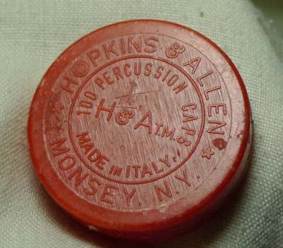 Hopkins & Allen Percussion Caps Container Plastic Empty - Image 1 of 4