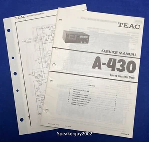 Original TEAC A-430 Cassette Service Manual - Schematic - Picture 1 of 1