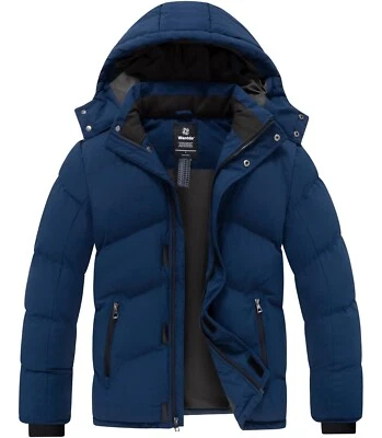 Chaqueta acolchada impermeable para hombre Wantdo abrigo de invierno cálido con capucha extraíble Foto 1 de 4
