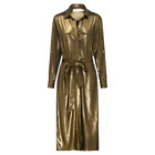 Mode d&#39;Vie Women&#39;s Gold Lame Self-Tie Belt Shirtdress in Gold