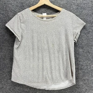 H&M T-Shirt Women M Medium White Polka Dot Short Sleeve Cotton Round Neck Casual - Picture 1 of 10