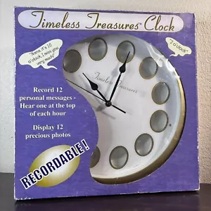 Timeless Treasures Clock Wall Mount 12 Photos w/ Recordable Message-New Open Box - Picture 1 of 11