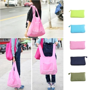 ZIP Foldable Shopping bags Reusable carry Bag Beach Eco Grocery bag Big capacity - Picture 1 of 15