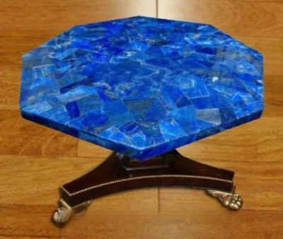 30" Round Lapis Lazuli Stone Coffee Tabletop for Living Room Farmhouse Table Dec - Image 1 of 4